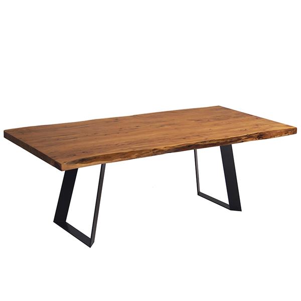 Corcoran Acacia Live Edge Dining Table with Black Victor-legs - 84"