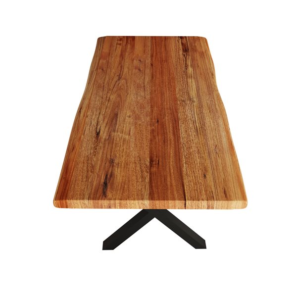 MobX Acacia Live Edge Dining Table with Black X-legs - 84-in