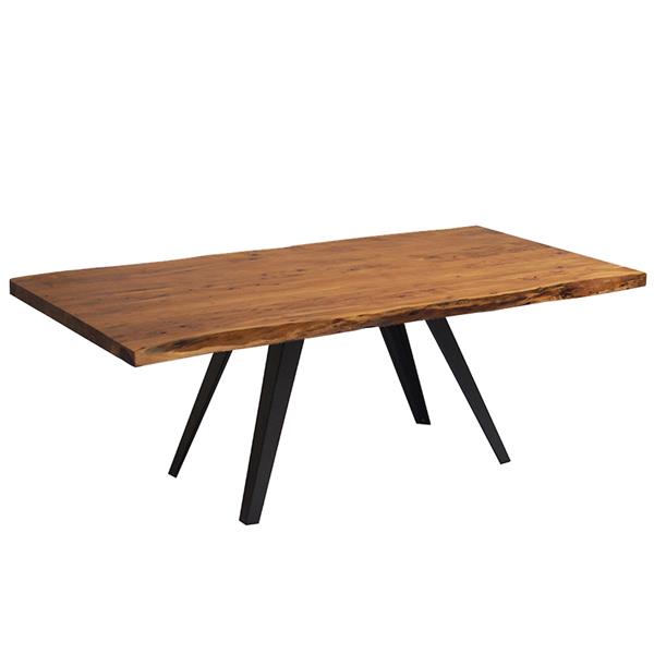 Corcoran Acacia Live Edge Dining Table with Black Rocket-legs - 84"