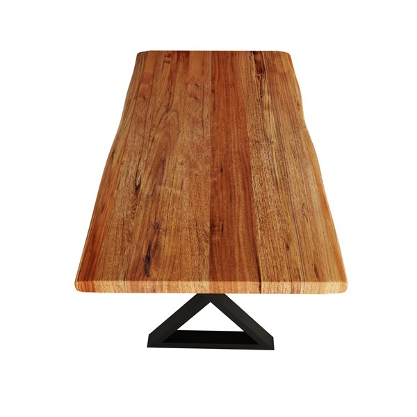 MobX Zen Acacia Live Edge Dining Table with Black X legs 84-in