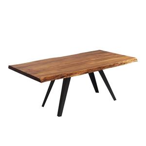 Corcoran Acacia Live Edge Dining Table with Black Victor-legs  - 72"