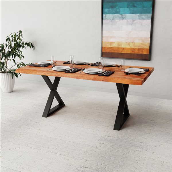 Corcoran Acacia Live Edge Dining Table, How Thick Should Dining Table Legs Be