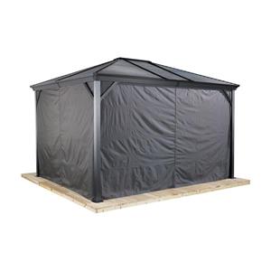 Rideaux pour abri-soleil «Ventura», 10 pi x 14 pi, gris