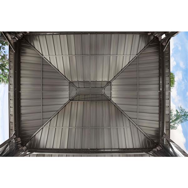 Sojag Genova II Aluminum Sun Shelter - 12-ft x 12-ft - Dark Brown