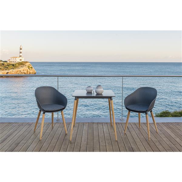 Scancom Ipanema Patio Dining Set - Aluminum - Gray - 3 pcs