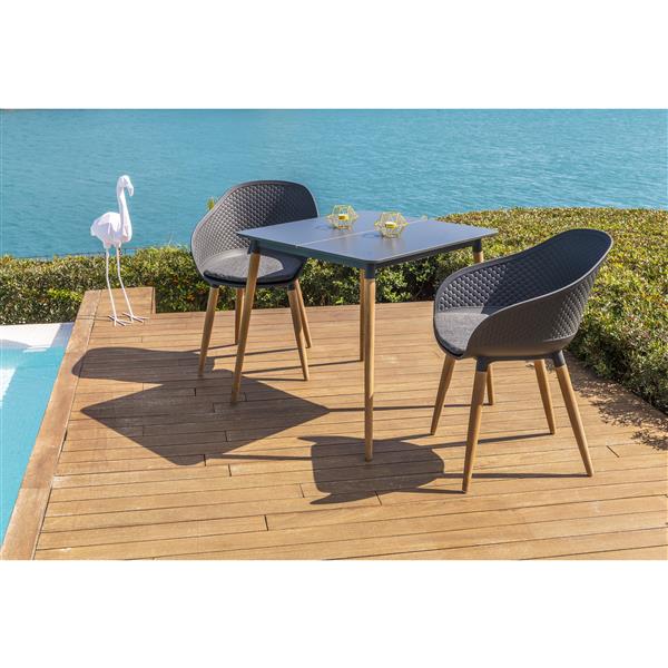 Scancom Ipanema Patio Dining Set - Aluminum - Gray - 3 pcs