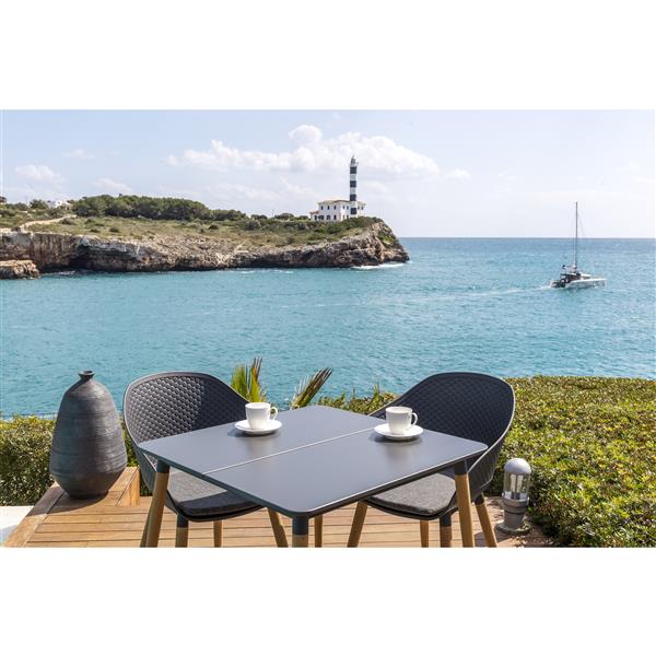 Scancom Ipanema Patio Dining Set - Aluminum - Gray - 3 pcs