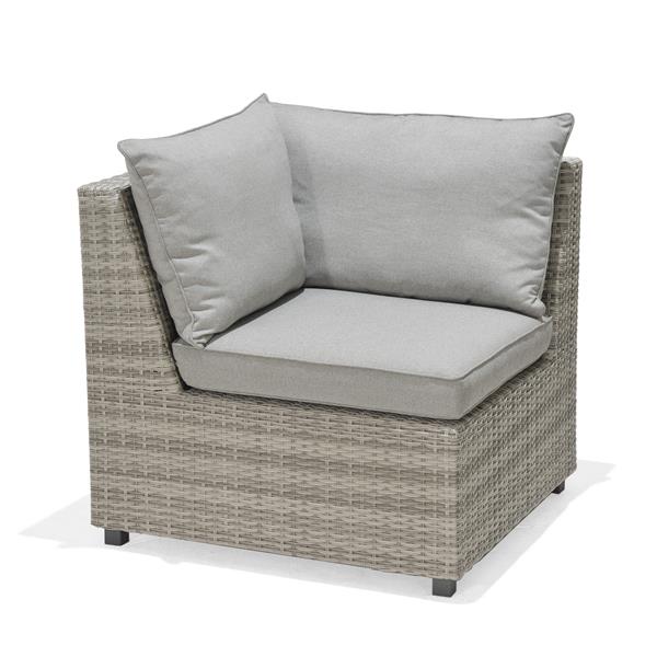 Scancom Aruba Patio Set - Wicker - Light Gray - 6 pcs