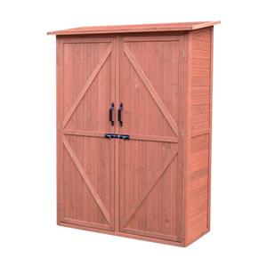 Leisure Season Compartments Storage Cabinet - 49-in x 64-in - Cedar - Brown