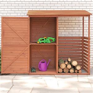 Leisure Season Firewood and Storage Shed - 69'' x 72'' - Cedar - Brown