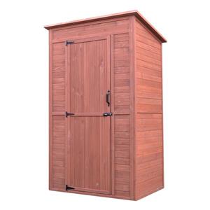 Leisure Season Storage Shed with Drop Table - 48-in x 75-in - Cedar - Brown