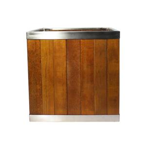 Leisure Season Square Planter - 12-in x 12-in - Wood - Brown