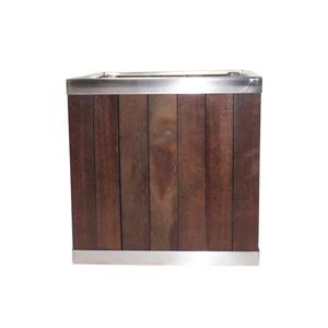 Leisure Season Square Planter - 16-in x 16-in - Wood - Dark Brown