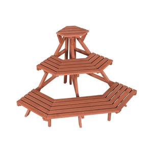 Leisure Season 3-Tier Plant Stand - 38-in x 24-in - Wood - Brown