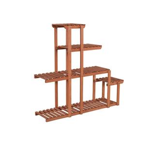 Leisure Season Multi-Tier Plant Stand - 40-in x 37-in - Wood - Brown