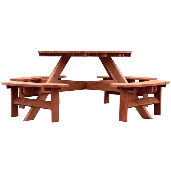 Table pique-nique ronde 8 places - Tables pique-nique en bois 27 - FLBC