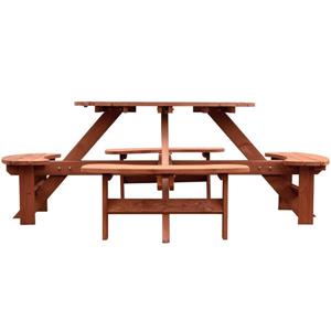 Table de pique-nique ronde, 82 po x 30 po, cèdre, brun