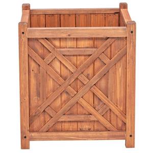 Leisure Season Oxford Square Planter - 16-in x 18-in - Cedar - Brown