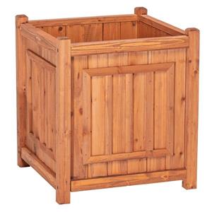 Leisure Season Kensington Square Planter - 16-in x 18-in - Cedar - Brown