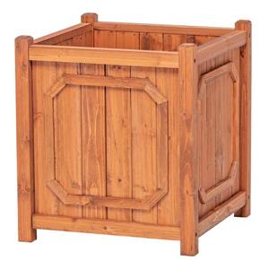 Leisure Season Manchester Square Planter - 16-in x 18-in - Cedar - Brown