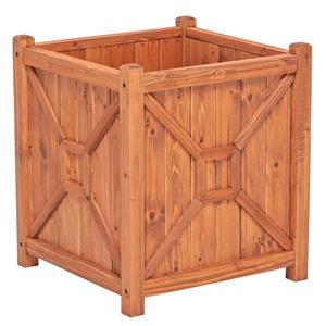 Leisure Season Chester Square Planter - 16-in x 18-in - Cedar - Brown