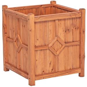 Leisure Season Waterford Square Planter - 16-in x 18-in - Cedar - Brown