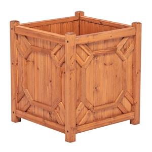 Leisure Season Warwick Square Planter - 16-in x 18-in - Cedar - Brown
