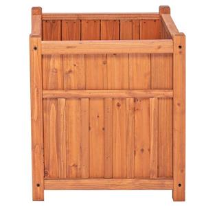 Leisure Season Winchester Square Planter - 16-in x 18-in - Cedar - Brown