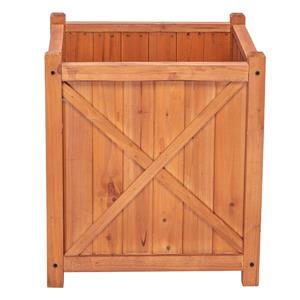 Leisure Season Cambridge Square Planter - 16-in x 18-in - Cedar - Brown