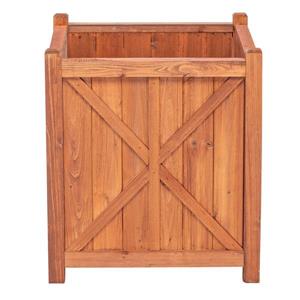 Leisure Season Chelmsford Square Planter - 16-in x 18-in - Cedar - Brown