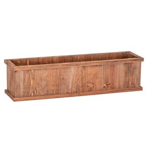 Leisure Season Brighton Rectangular Planter - 32-in x 8-in - Cedar - Brown