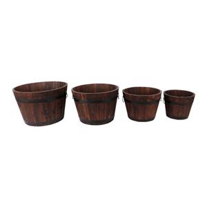 Leisure Season Round Planters - 26-in x 17-in - Cedar - Brown - 4 pcs