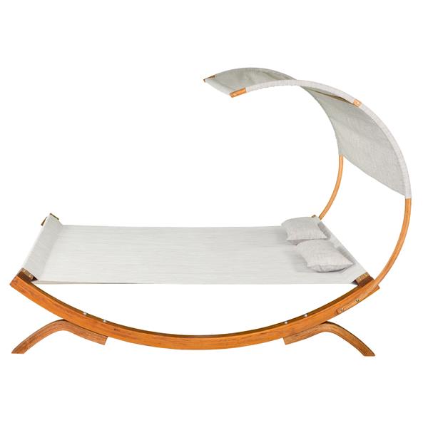 Leisure Season Sun Bed with Canopy - 78.74-in x 67-in - Olefin - Off-White