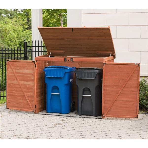 Entreposage horizontal des déchets, 65'' x 53'', cèdre, brun