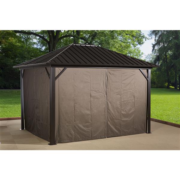 Sojag Genova Privacy Curtains for Sun Shelter - Brown -(4) 10-ft x12-ft