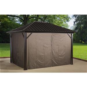 Sojag Genova Privacy Curtains for Sun Shelter - Brown -(4) 10-ft x12-ft