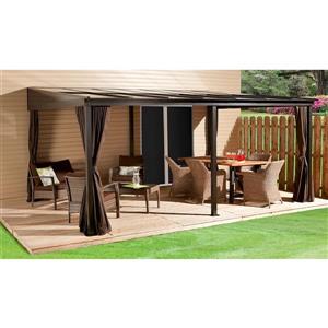 Sojag Pompano Wall-Mounted Sun Shelter - Dark Brown - 12-ft x16-ft