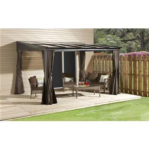 Sojag Pompano Wall-Mounted Sun Shelter - Dark Brown - 10-ft x10-ft