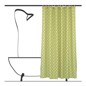 Ensemble de rideau de douche géometrique, 14 mcx, vert olive