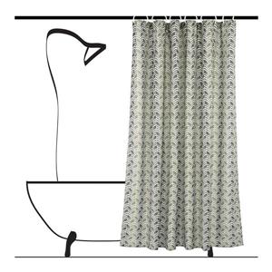 Ensemble de rideau de douche chevron, 14 mcx, gris/beige
