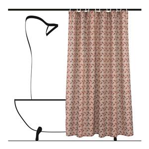 Ensemble de rideau de douche chevron, 14 mcx, rouge/beige