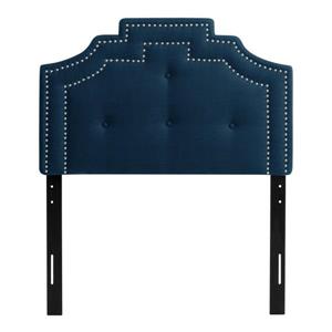 CorLiving Headboard with Button Tufting - Navy Blue -Single