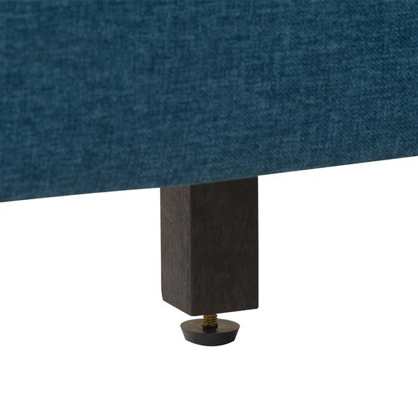 CorLiving Wide-Rectangle Panel Bed - Ocean Blue Fabric - Single