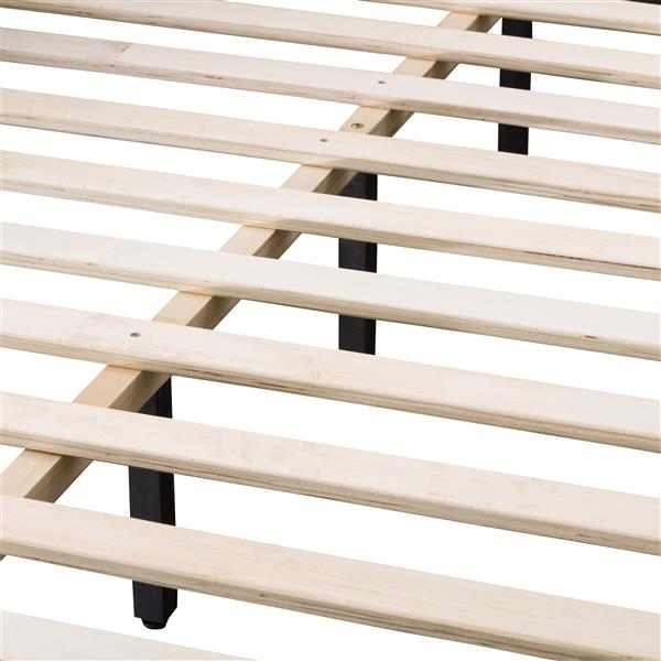 CorLiving Wide-Rectangle Panel Bed - Ocean Blue Fabric - Double