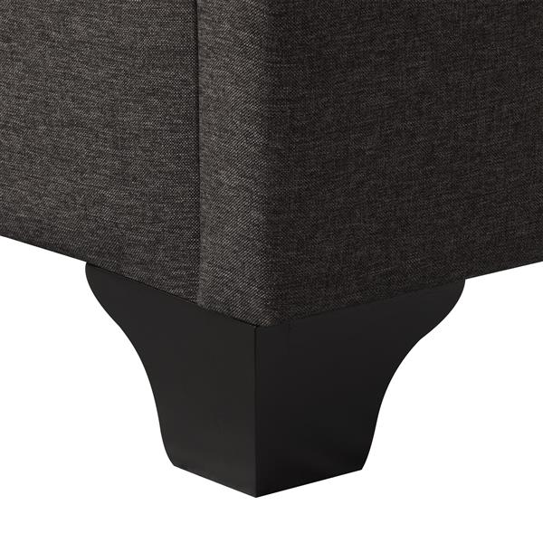 CorLiving Dark Grey Fabric Wide-Rectangle Panel Bed, Double