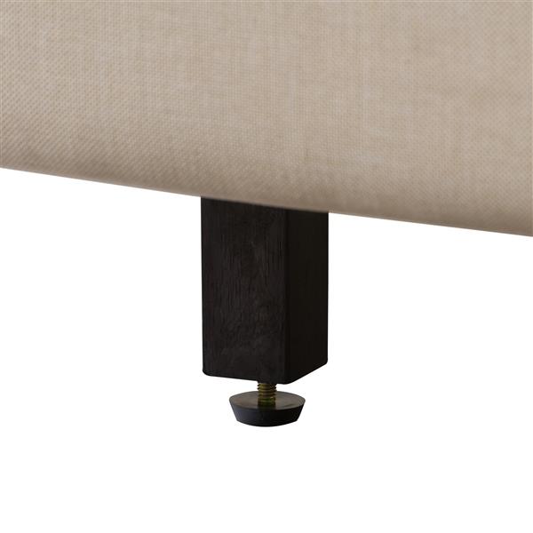 CorLiving Diamond Button-Tufted Bed -  Cream Fabric - Queen