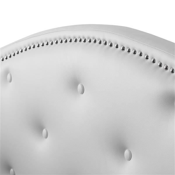 CorLiving Day Bed with Trundle - White Leatherette - Single