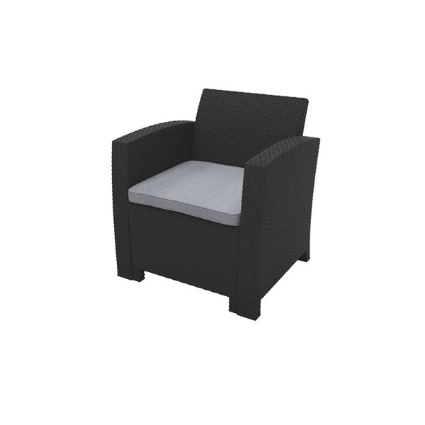 CorLiving All-Weather Conversation Set - Black/Grey - 4pc