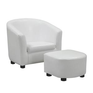 Monarch Kids Faux Leather Chair Set - 2 Pieces - White
