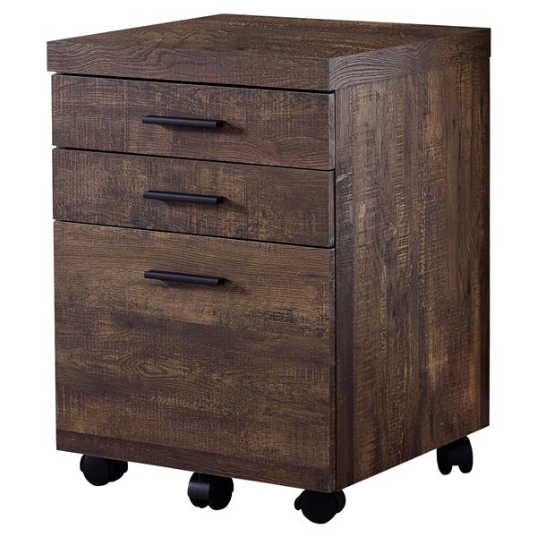 Monarch Reclaimed Wood Filing Cabinet - 3 Drawers - Brown